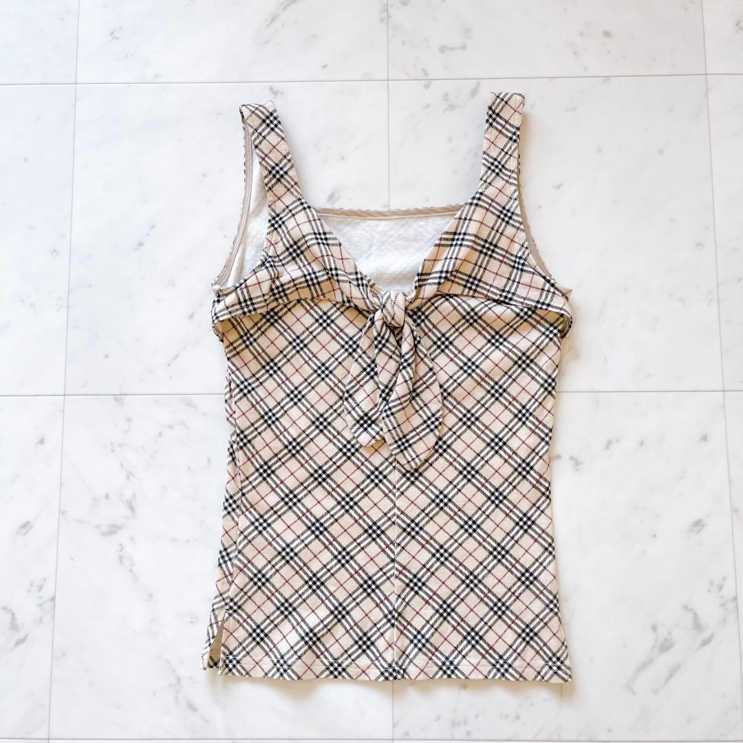 美品★BURBERRY BLUE LABEL バックリボンタンクトップ　チェック