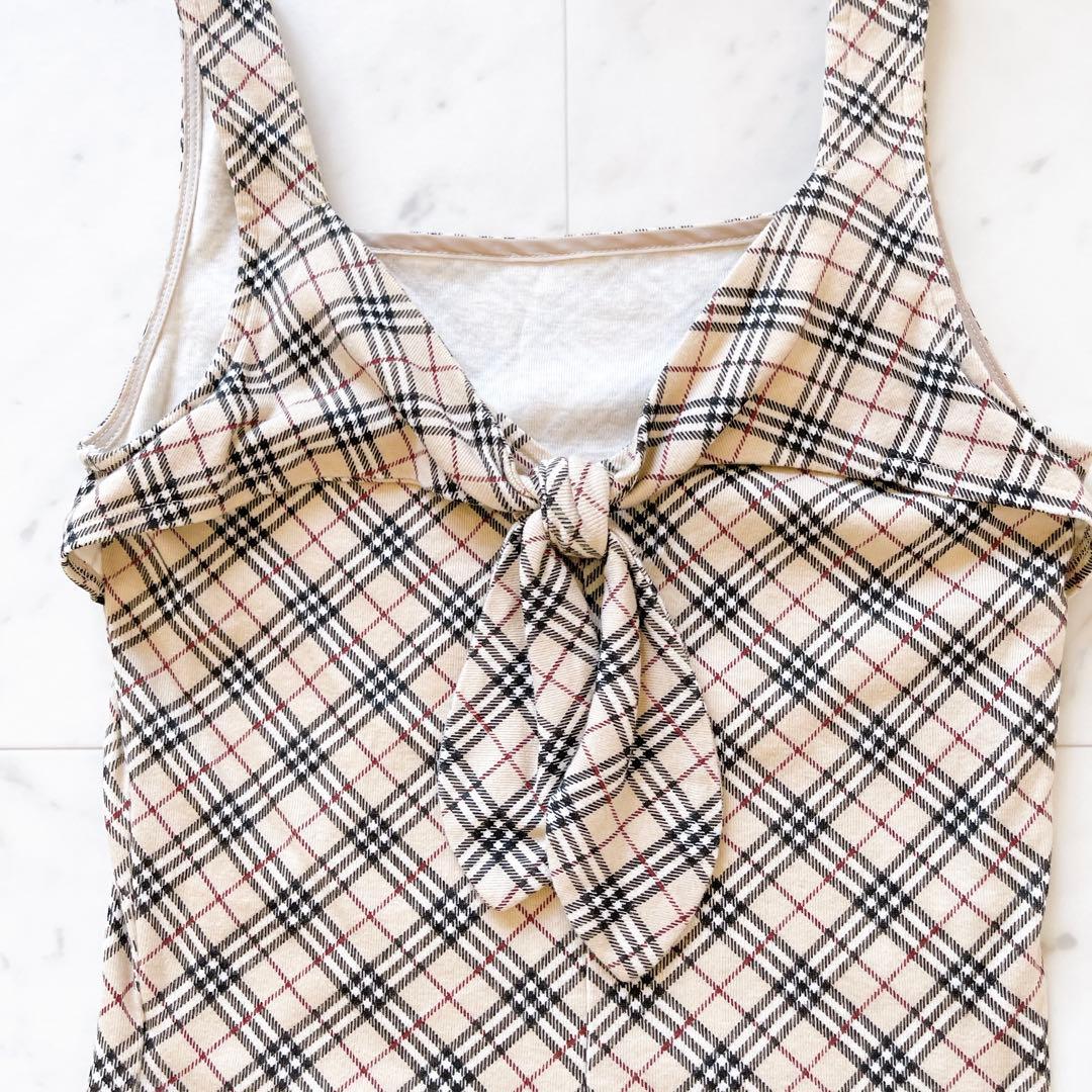 美品★BURBERRY BLUE LABEL バックリボンタンクトップ　チェック