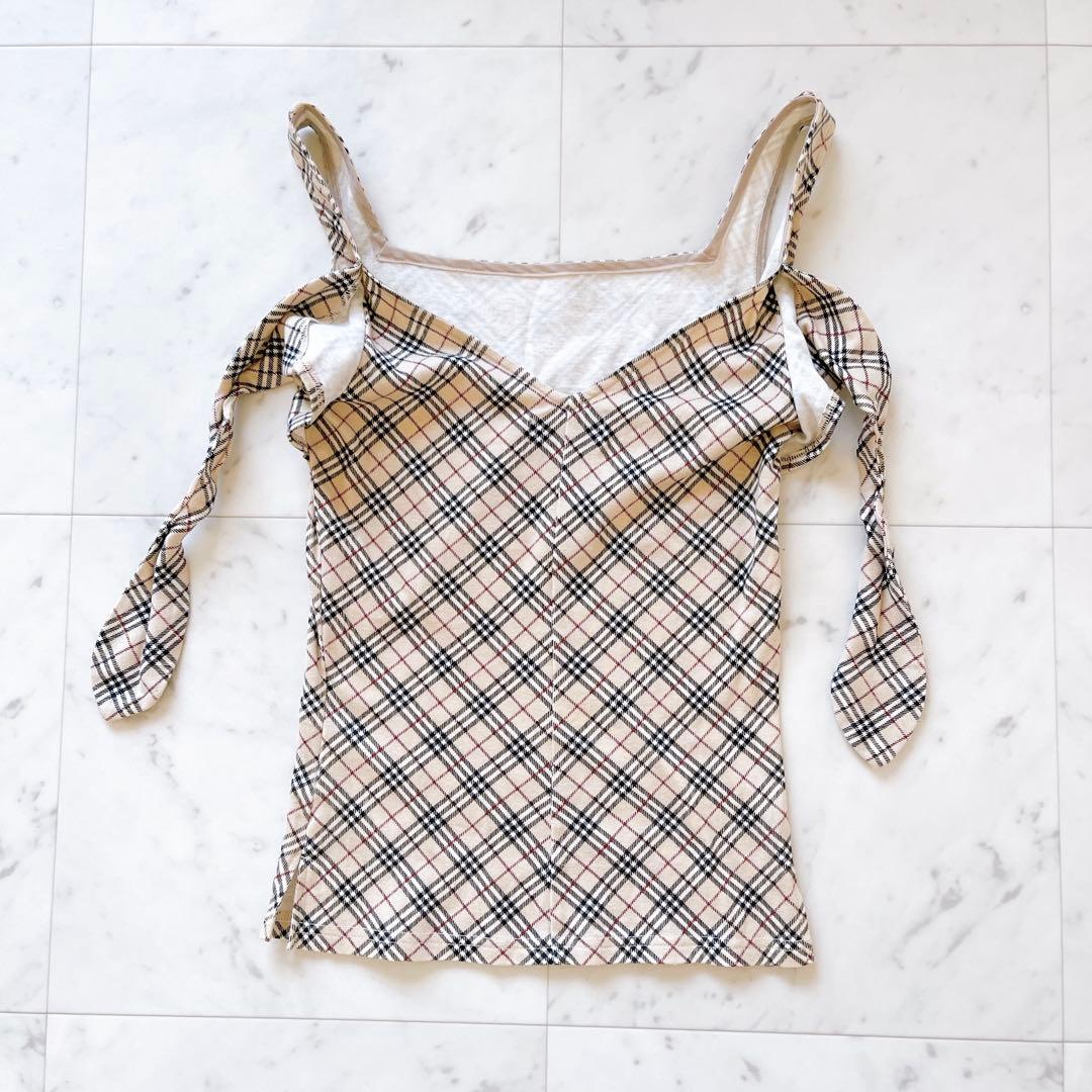 美品★BURBERRY BLUE LABEL バックリボンタンクトップ　チェック