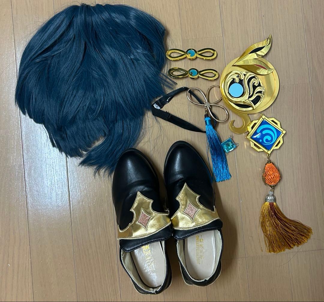 行秋 原神 コスプレ 三分妄想 衣装 靴 ウィッグ Sサイズ