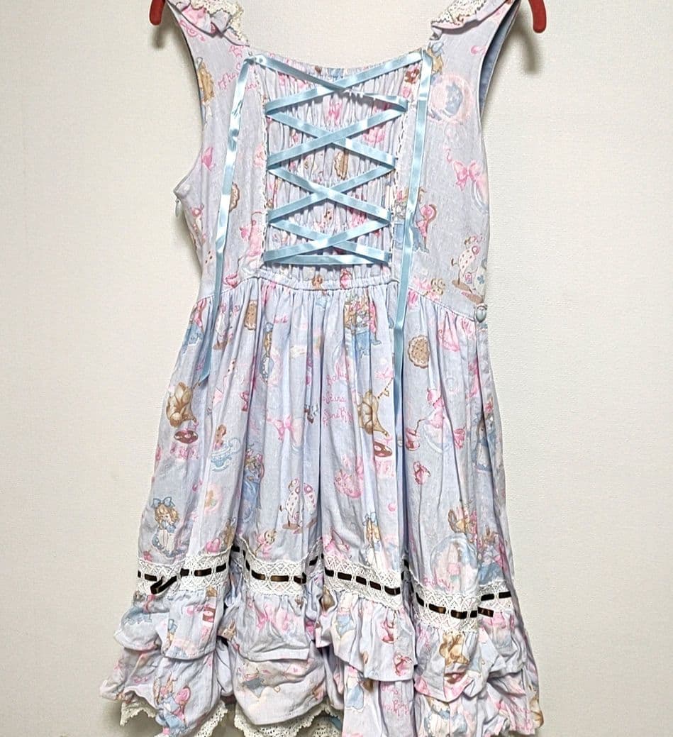 ベイビーザスターズシャインブライト アリス柄 JSK サックス 水色 ロリータ