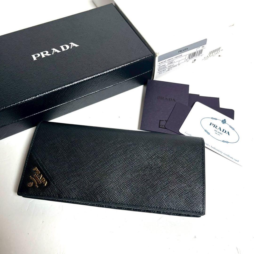 【新品同様・付属品完備✨】現行 プラダ 長財布 サフィアーノレザー　RFID掲載
