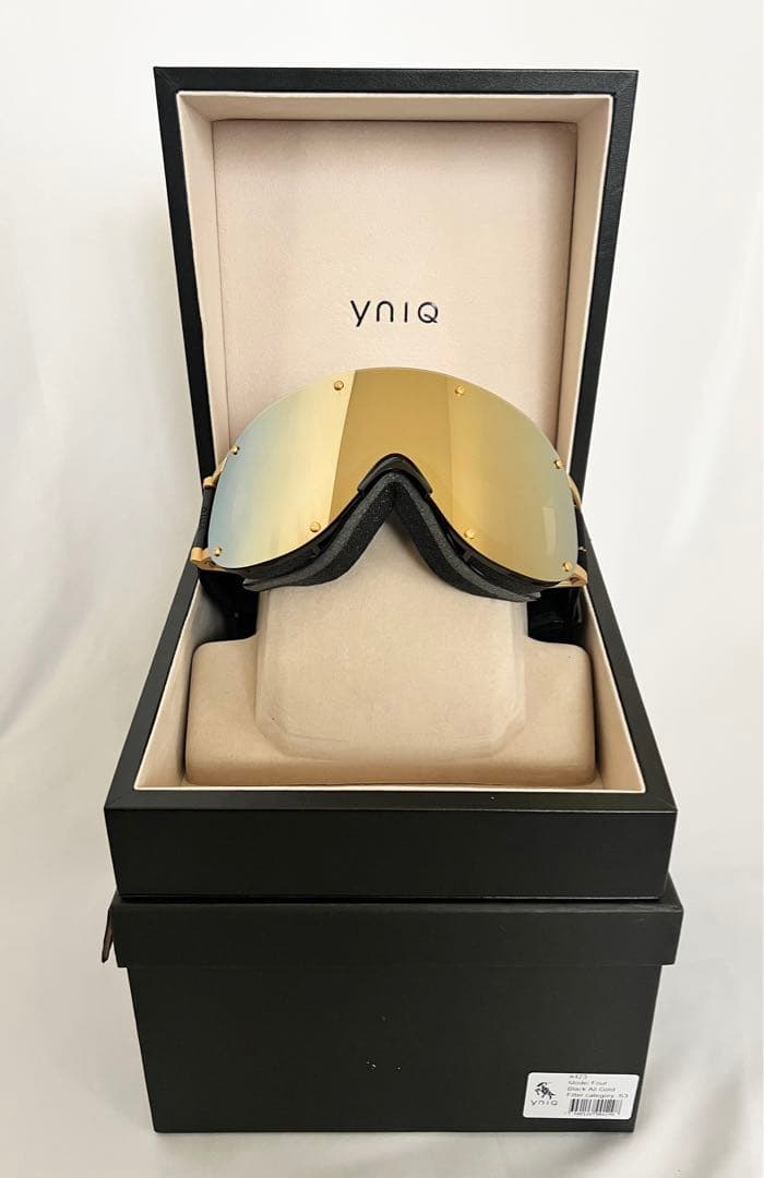 YNIQゴーグル　BLACK ALL GOLD