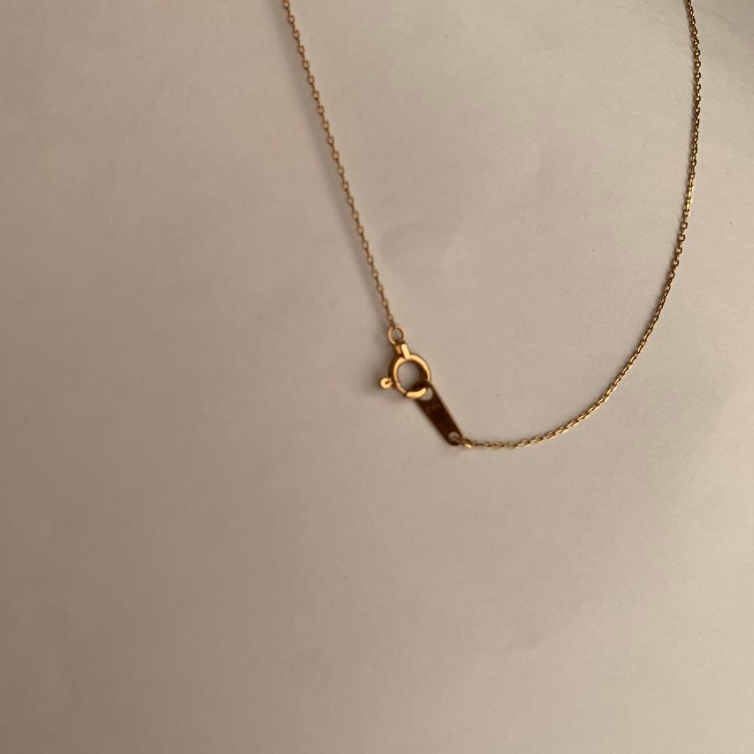 M*8様 K10 一粒ダイヤモンドネックレス バラ(ローズ)モチーフペンダント