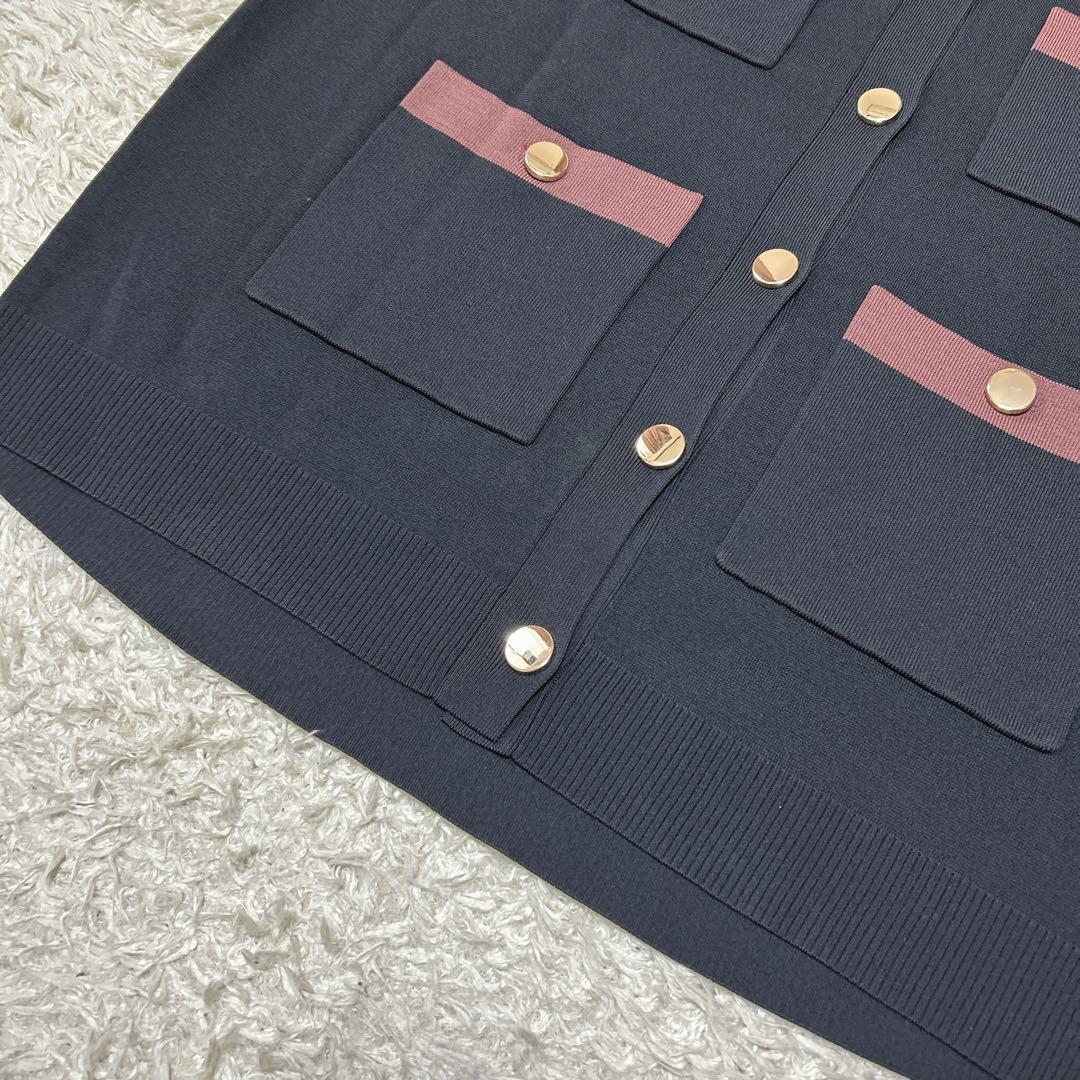 グレースコンチネンタル　配色ラインニットジレ 23SS 完売品 36