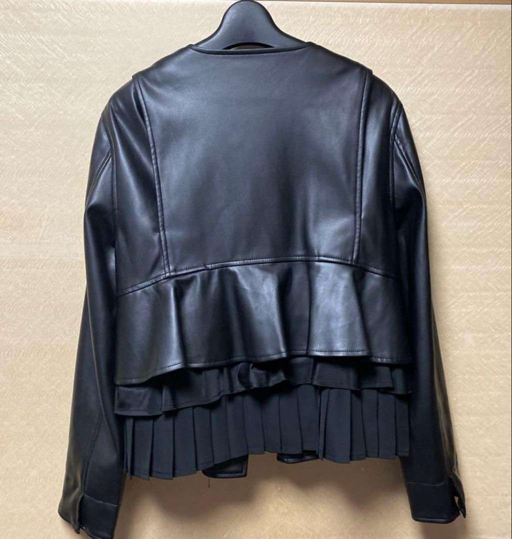 Eimee Law バックフリルフェイクレザーライダース