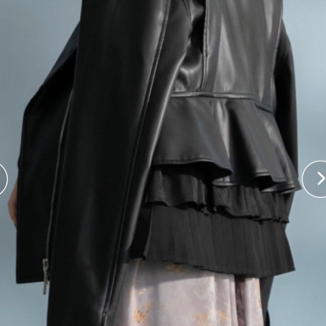 Eimee Law バックフリルフェイクレザーライダース