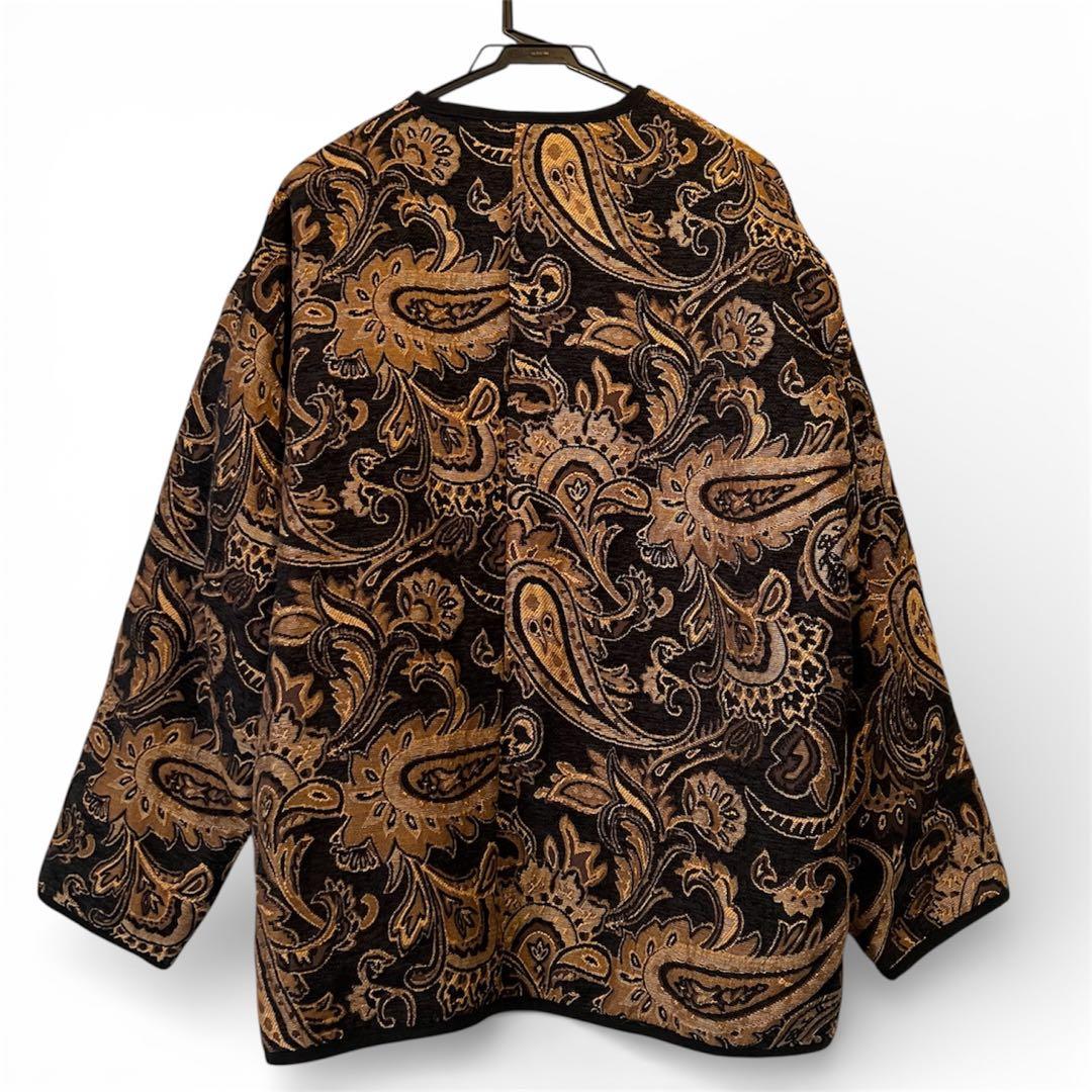 新品タグ付 tree cafe ペイズリー ジャガード中綿ジャケットユニセックス