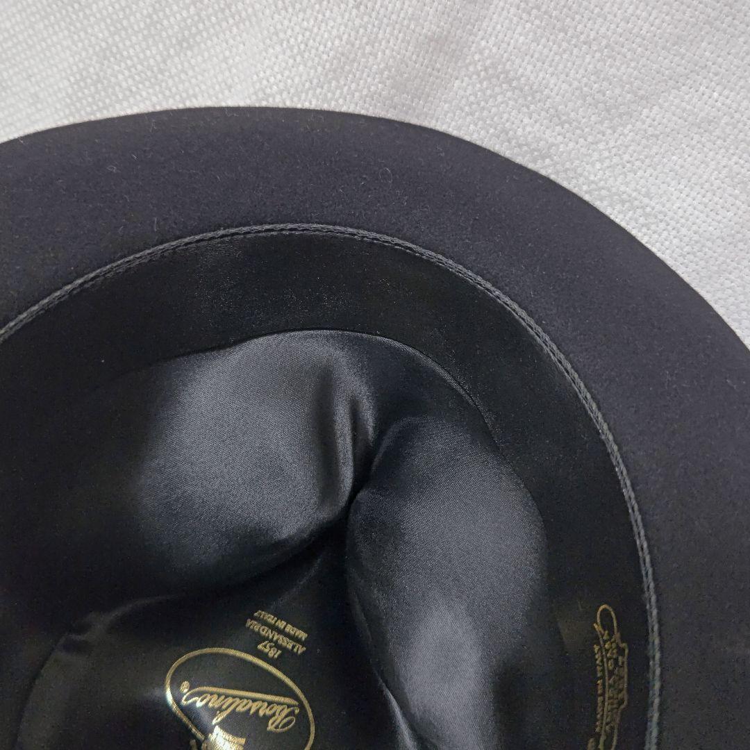 伊製ボルサリーノBorsalinoラビットファーフェルト中折れハット61ブラック