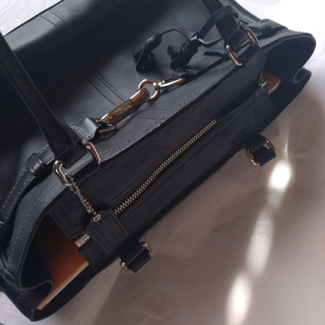 COACH☆コーチ　ハンドバッグ　牛革　ブラック　ビジネスバッグ　リクルート