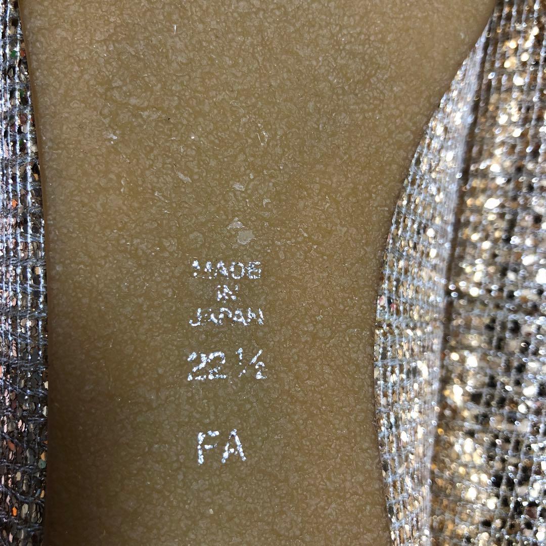 ダイアナ　DIANA 22.5 フラットシューズ　パンプス　ゴールド　ラメ