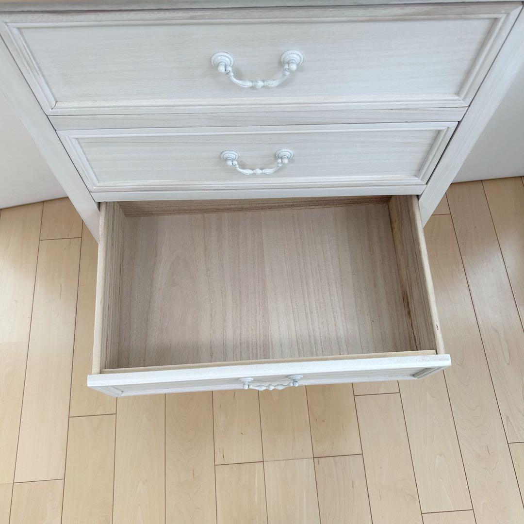 プロカントシリーズ　アンティーク調　チェスト　4段　フレンチカントリー　ホワイト