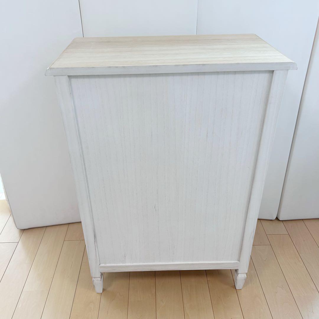 プロカントシリーズ　アンティーク調　チェスト　4段　フレンチカントリー　ホワイト