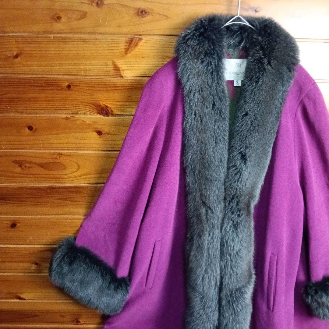 ★　毛皮コート　ファーコート　ロングコート　ミンク　アンゴラ　絹　シルク　裏地
