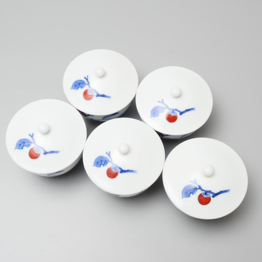 十四代 酒井田柿右衛門 染錦 柿図茶器揃