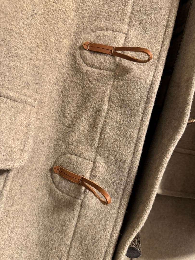 【希少なカシミア混】グローバルオール ダッフルコート 英国製 明るめのベージュ