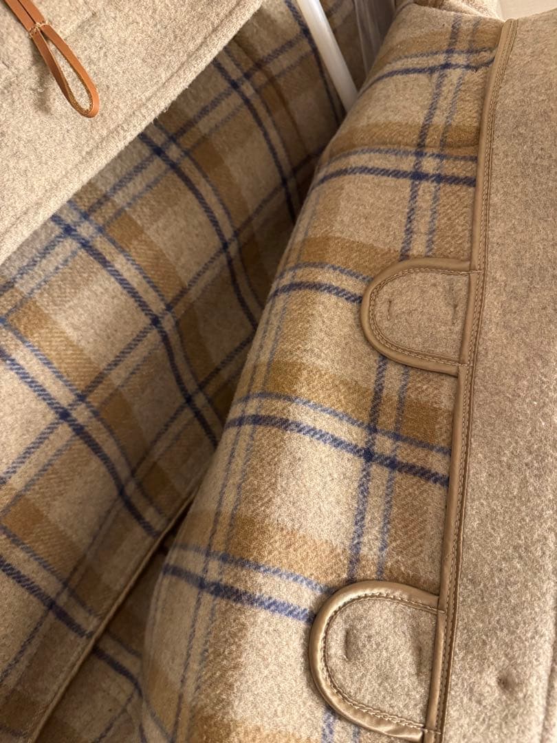 【希少なカシミア混】グローバルオール ダッフルコート 英国製 明るめのベージュ