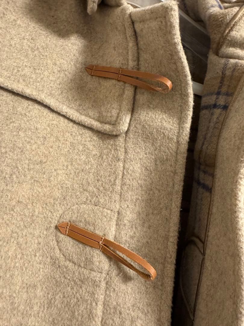 【希少なカシミア混】グローバルオール ダッフルコート 英国製 明るめのベージュ