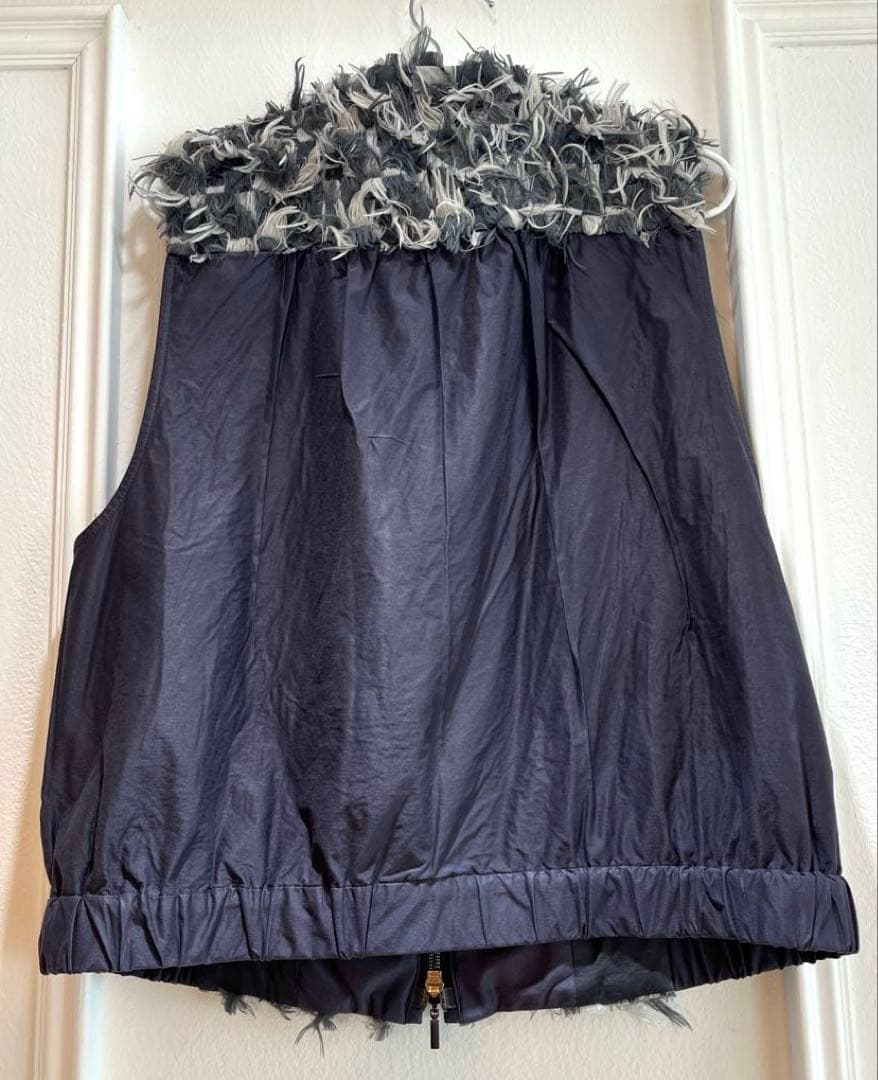 【モラビト】ダブルジッパーウェスト丈のおしゃれなデザインベスト