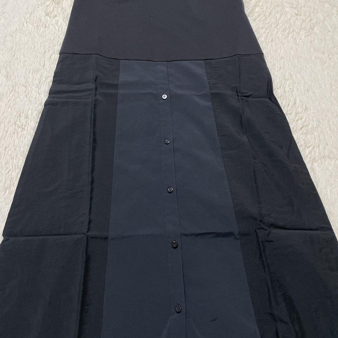 UN3D. アンスリード レイヤード ケーブル ニットワンピース ブラック