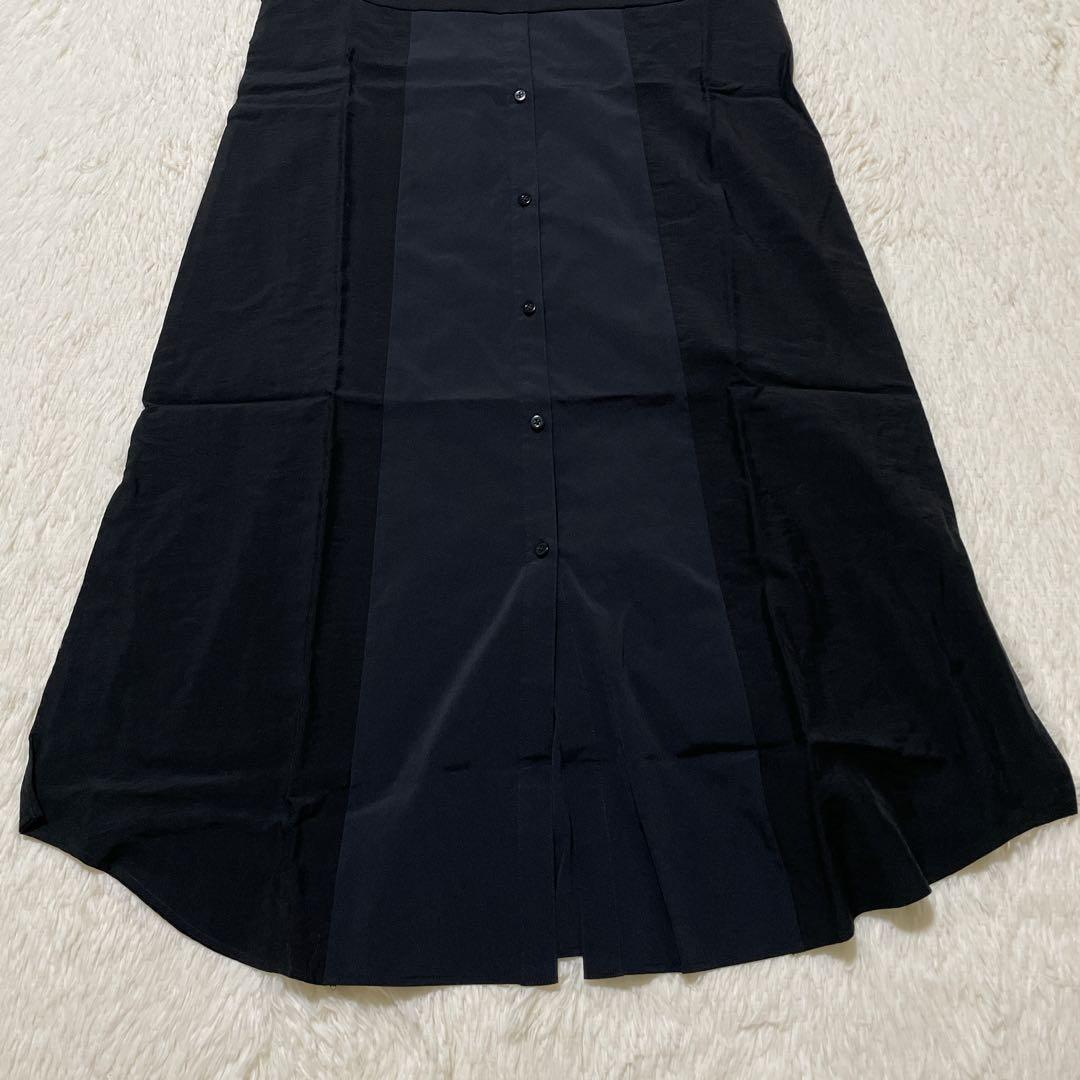 UN3D. アンスリード レイヤード ケーブル ニットワンピース ブラック