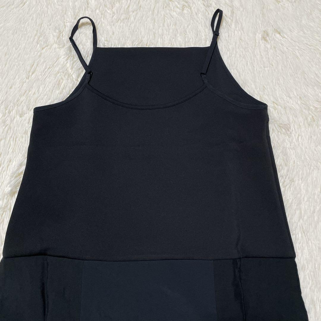 UN3D. アンスリード レイヤード ケーブル ニットワンピース ブラック