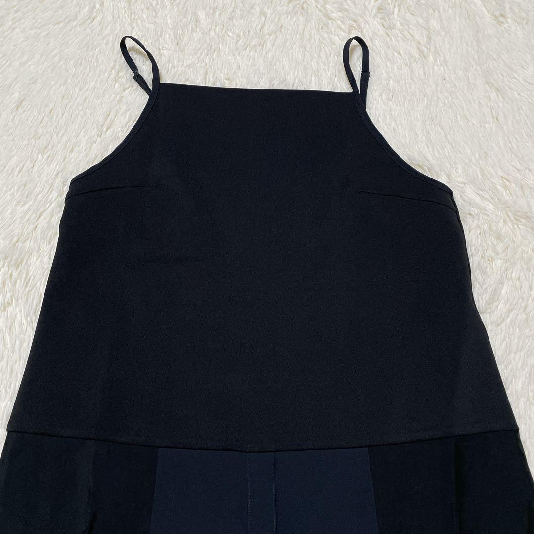 UN3D. アンスリード レイヤード ケーブル ニットワンピース ブラック