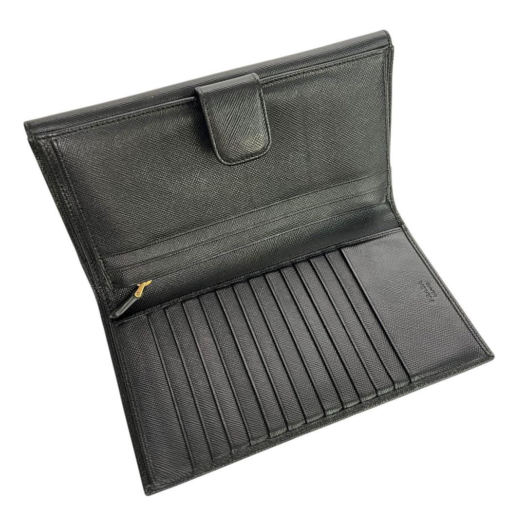 【美品】プラダ　サフィアーノ　長財布　黒　ブラック　レザー