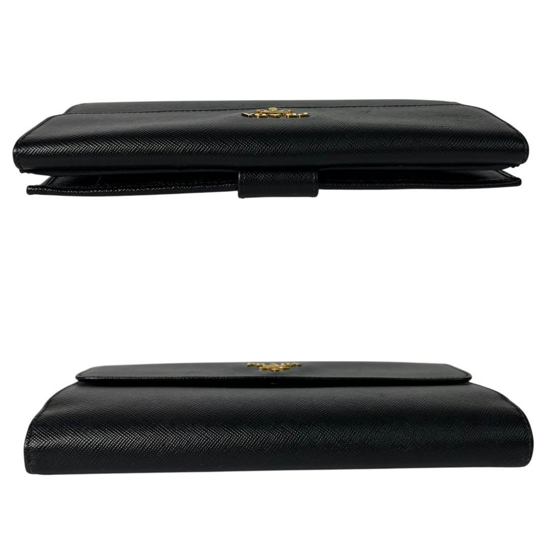 【美品】プラダ　サフィアーノ　長財布　黒　ブラック　レザー