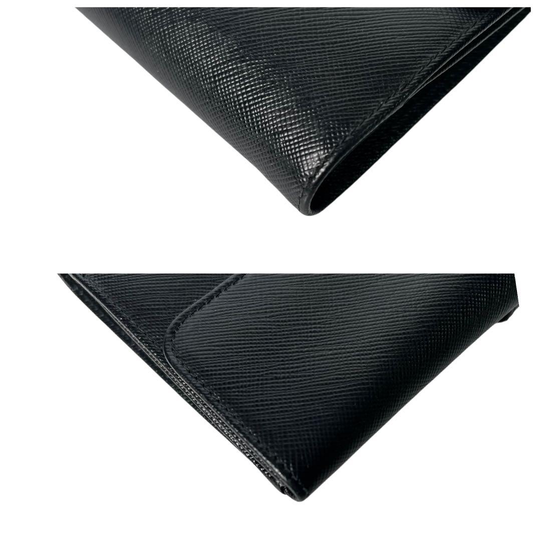 【美品】プラダ　サフィアーノ　長財布　黒　ブラック　レザー