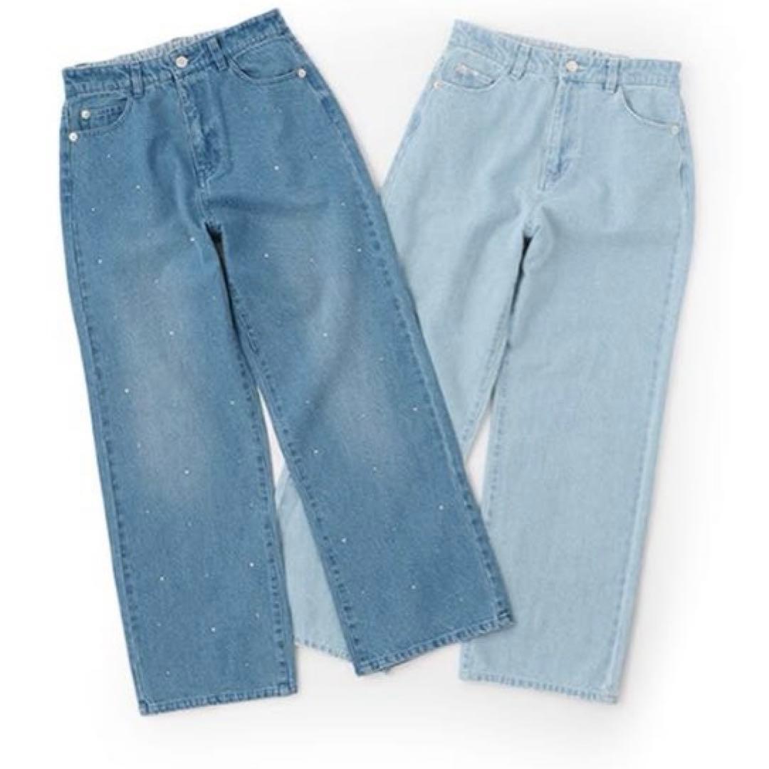 メゾピアノジュニア　美脚ルーズストレートデニムパンツ　150