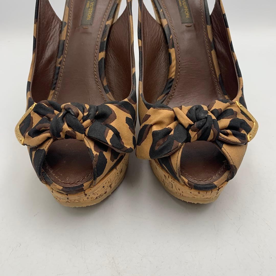 V949B ルイ ヴィトン サンダル 37 約23.5cm レオパード