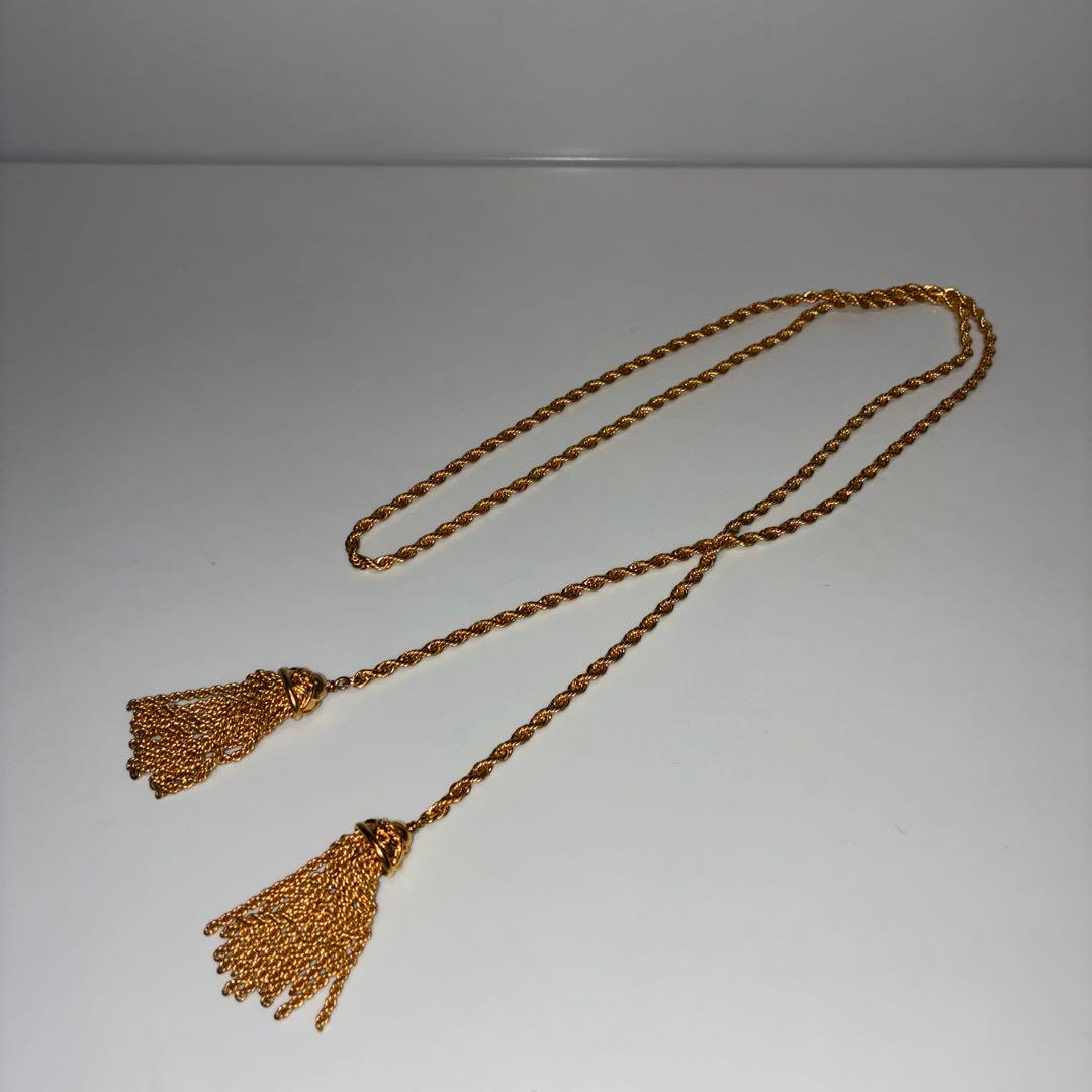 ソニアリキエル　ゴールドカラー　フリンジ　タッセル　ラリエット