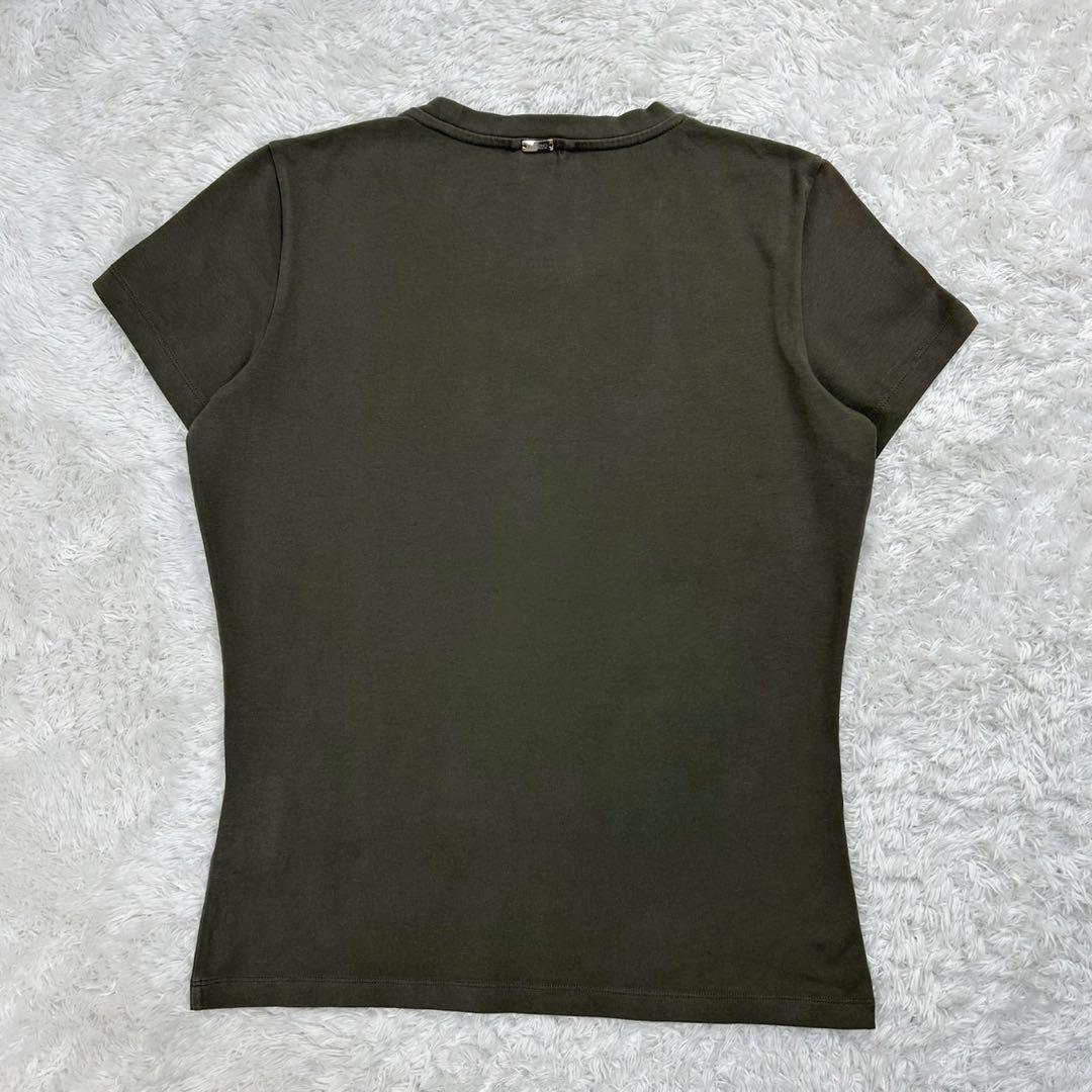 【定番モデル】ヘルノ☆センターロゴTシャツ カーキ サイズ46 入手困難
