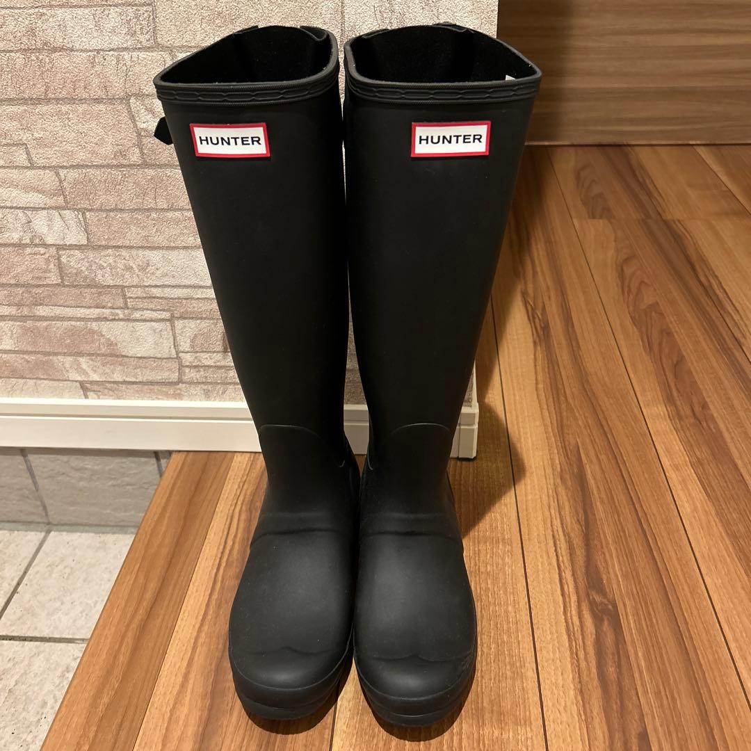 HUNTER ブラック ブーツ 25cm レインブーツ　新品