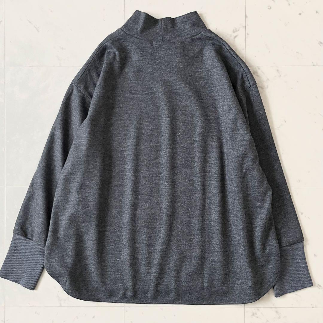 極美品♪23区 ウールミルドジャージーカットソー 44 大きいサイズ グレー