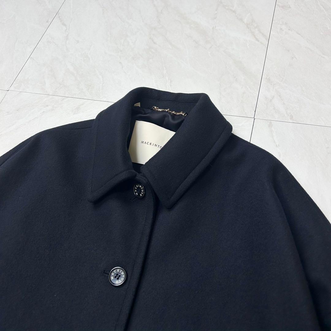 未使用に近い マッキントッシュ メルトン ウール ハンビー コート ネイビー 4