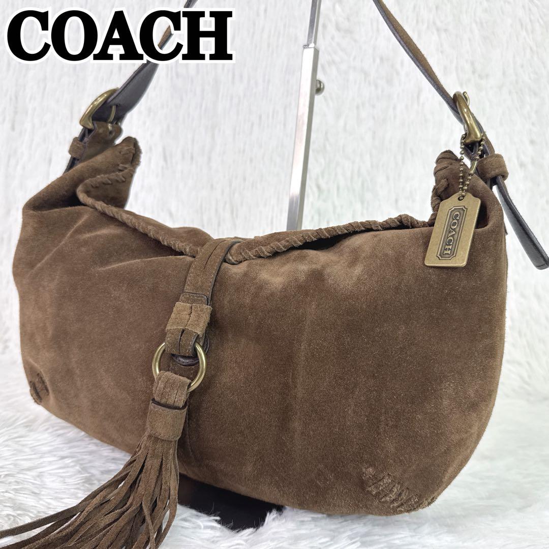 入手困難✨ OLD COACH　ハーフムーン　ワンショルダー　タッセル　スエード