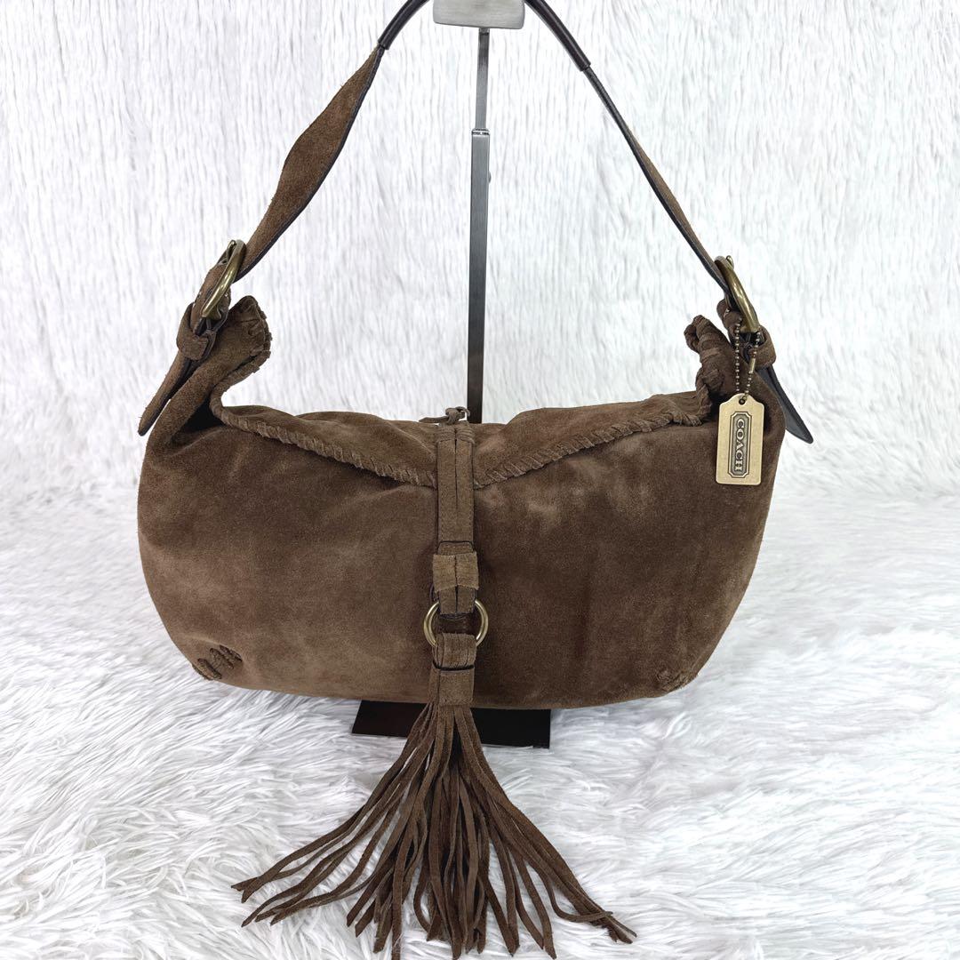 入手困難✨ OLD COACH　ハーフムーン　ワンショルダー　タッセル　スエード