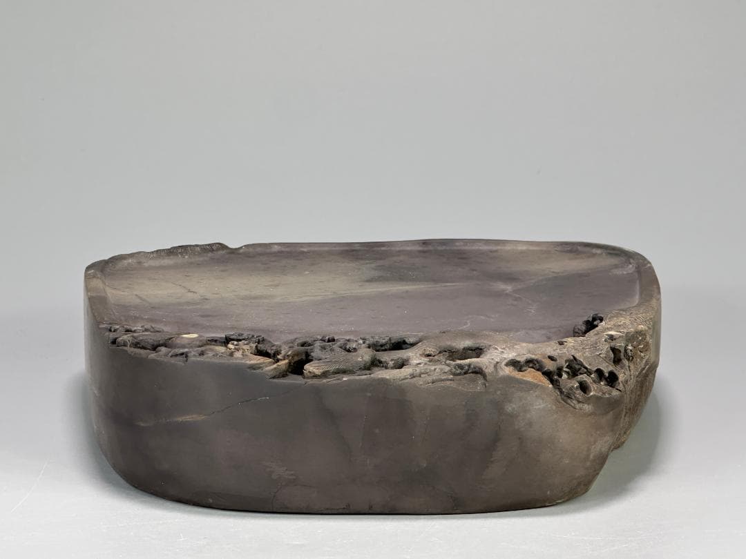 中国美術　書道具　文房具　硯　梅花鳥文端渓硯　唐物　古物　時代物　大振