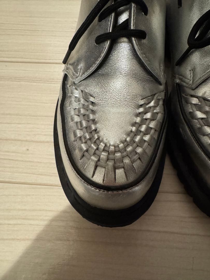 靴 supreme dr.martens ramsey creeper silver