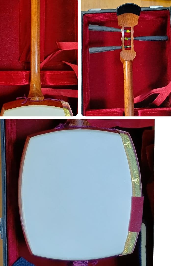 三味線 本体 ケース・撥・附属品付 天然素材 御三絃 地唄 長唄 お稽古用 入門