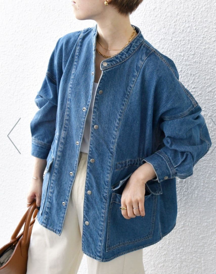 SHIPS　デニムジャケット オーバーサイズ ボタン留め