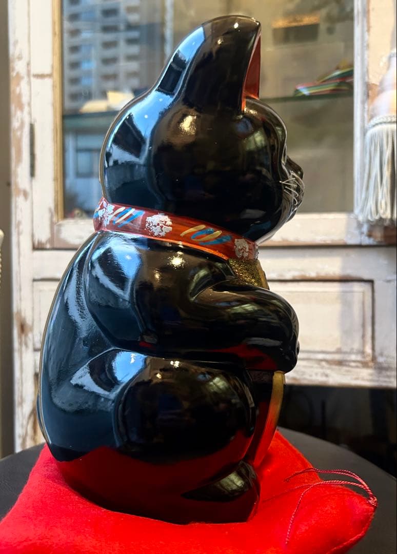 運気上昇&良縁を招く⭐︎招き猫⭐︎常滑焼⭐︎黒⭐︎左手あげ⭐︎貯金箱⭐︎福猫