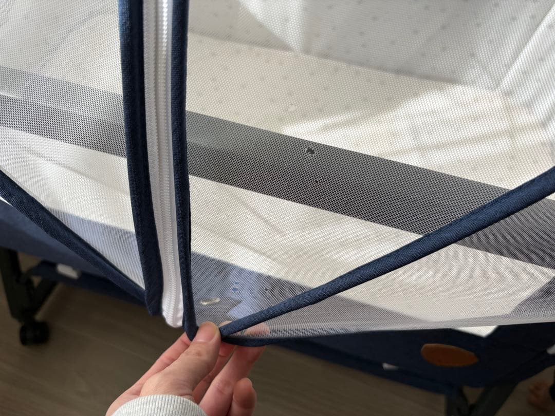 【yuka】HZDMJ折りたたみベビーベッド ネイビー