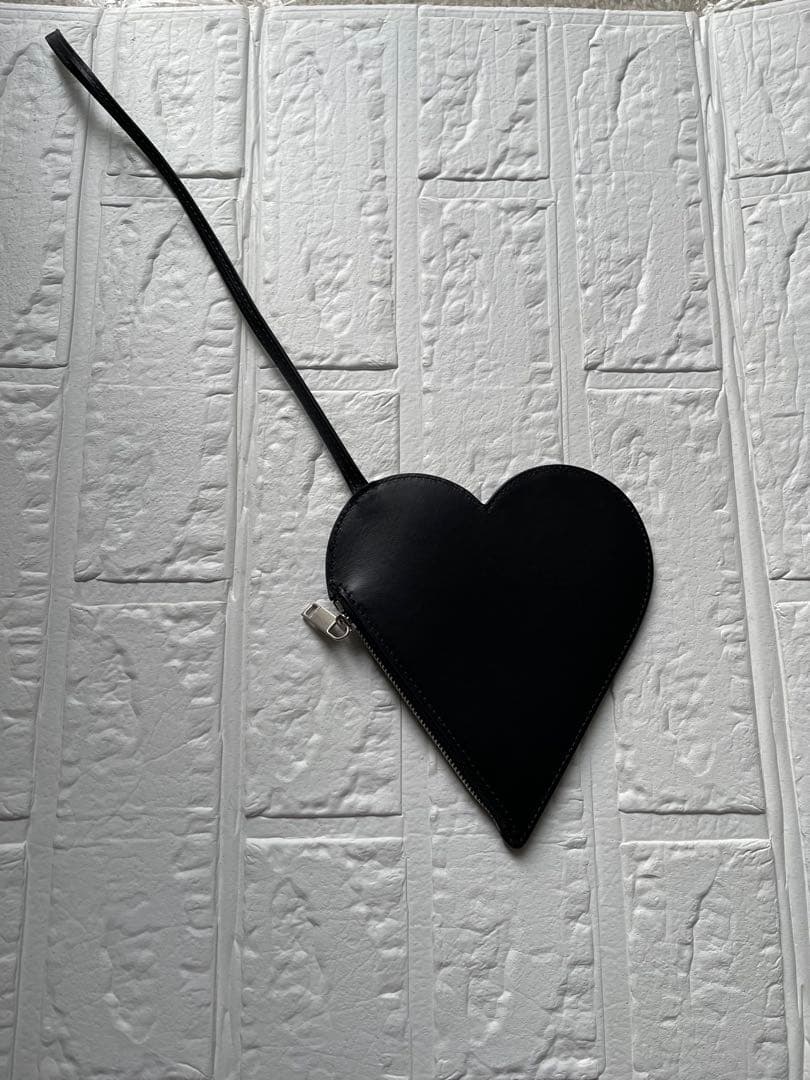 ジルサンダー❤️ハート型 黒 レザー ケース