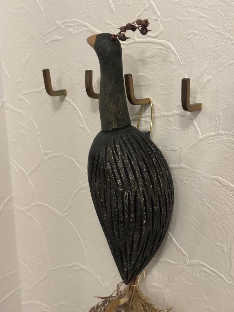 苔むす木工 オブジェ とり　鳥　壁掛け