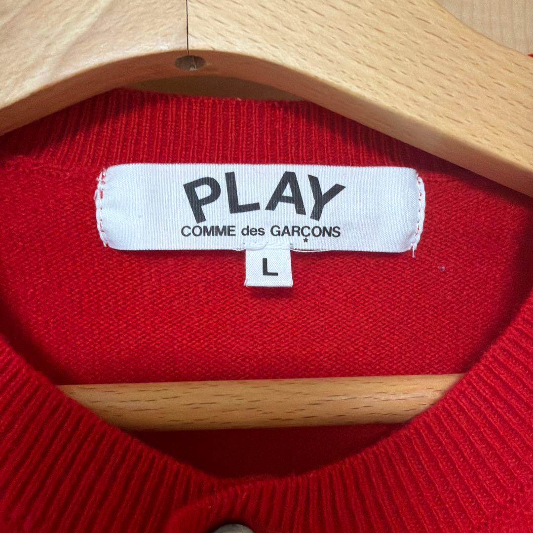 PLAY COMME des GARÇONS 赤 カーディガン L