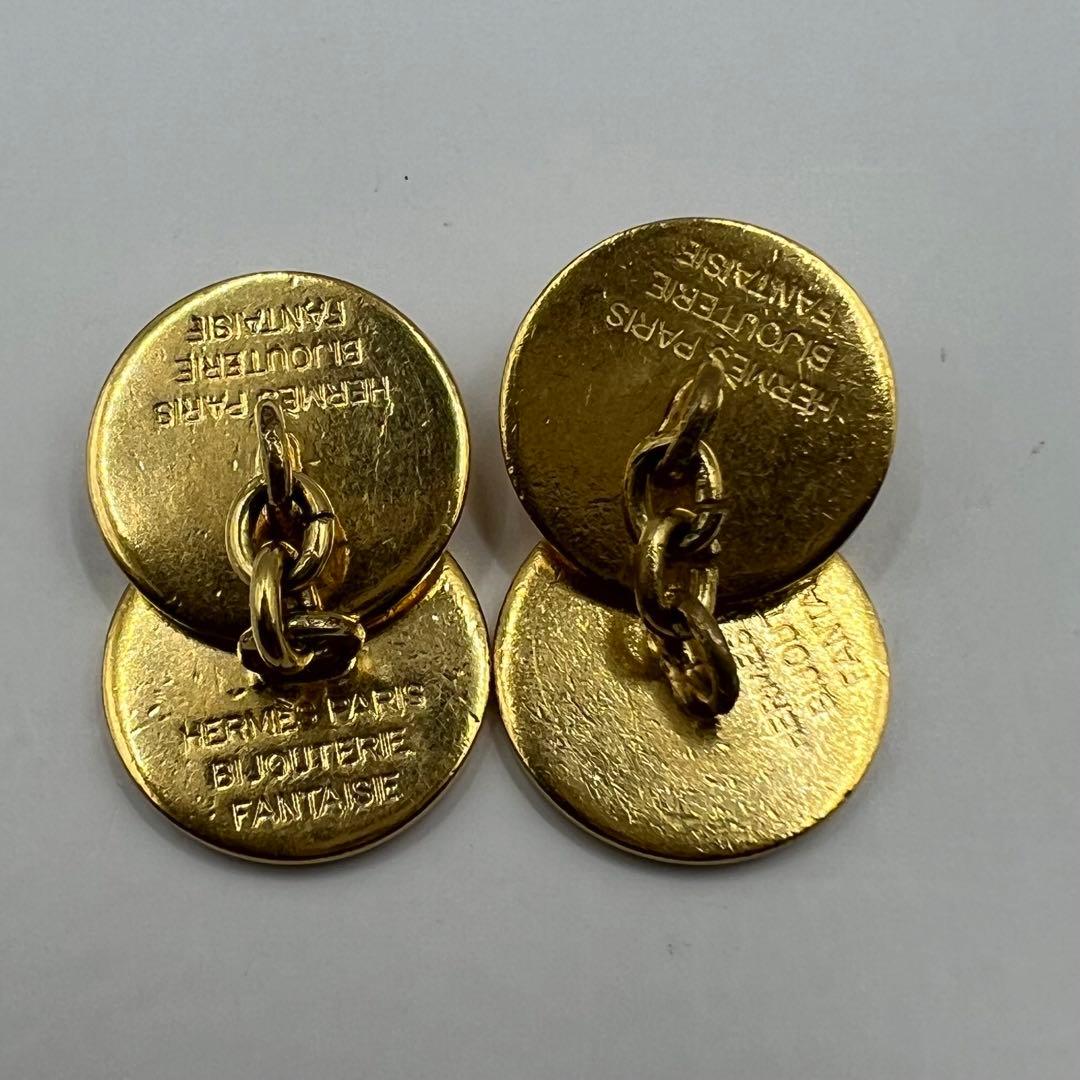 【極美品】エルメス カフスリンクス セリエ ゴールド金具