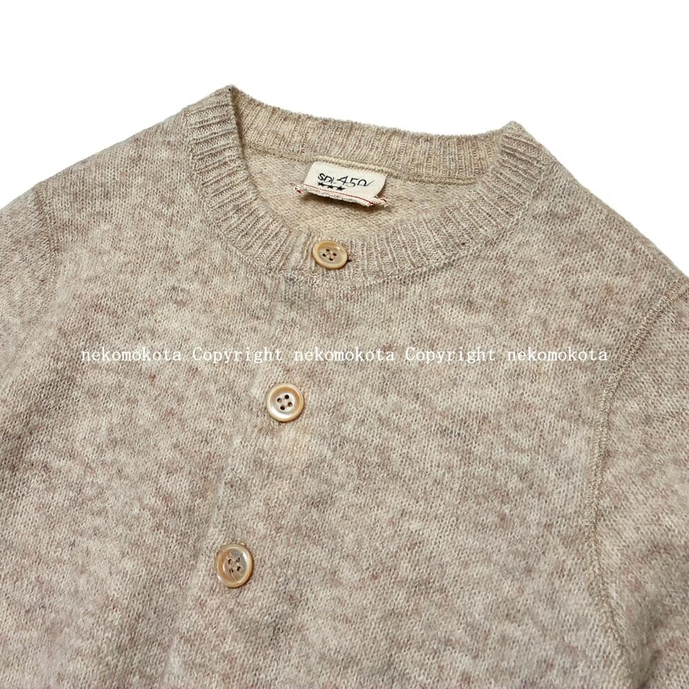 専用★45R シェットランド縮絨のカーディガン 3 ウール ベージュ ニット